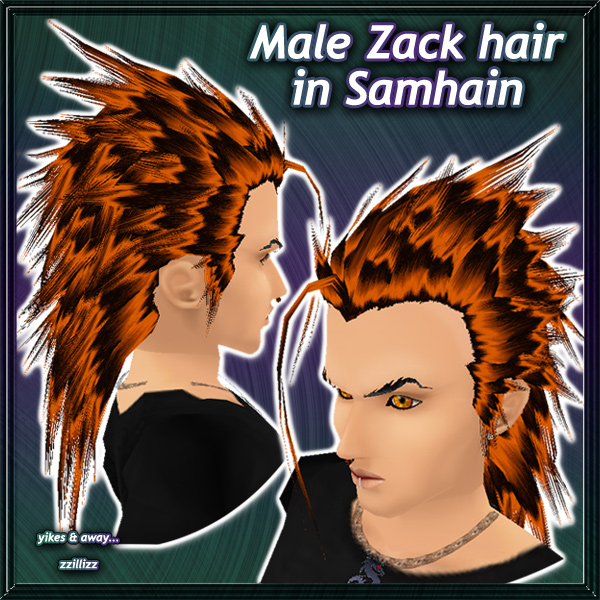 Zack MALE Hair in Samhain - Vibrant blend of bright Orange and Black Perfect for Halloween Trick or treating other Costume Party or Cosplay outfits