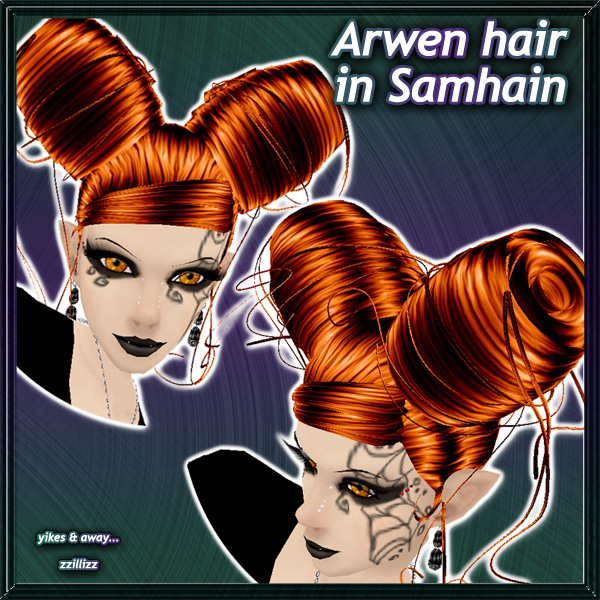 Arwen Female Hair in Samhain - Vibrant blend of bright Orange and Black Perfect for Halloween Trick or treating other Costume Party or Cosplay outfits