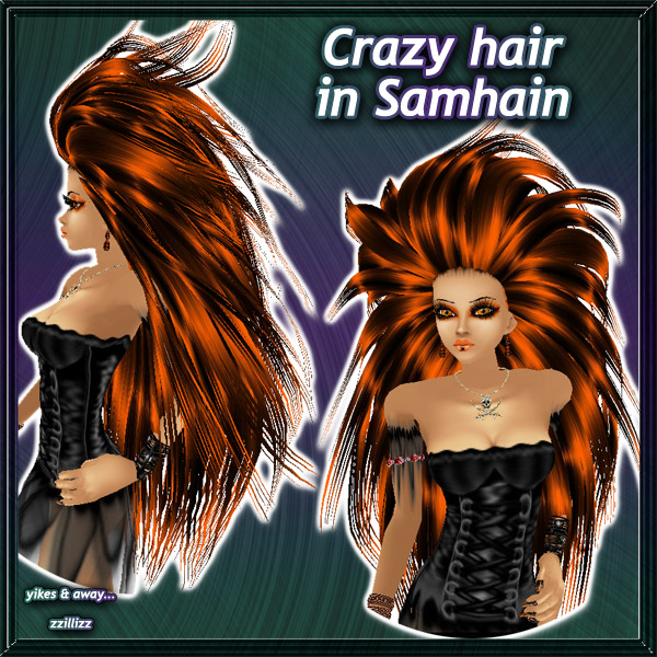 Crazy Female Hair in Samhain - Vibrant blend of bright Orange and Black Perfect for Halloween Trick or treating other Costume Party or Cosplay outfits
