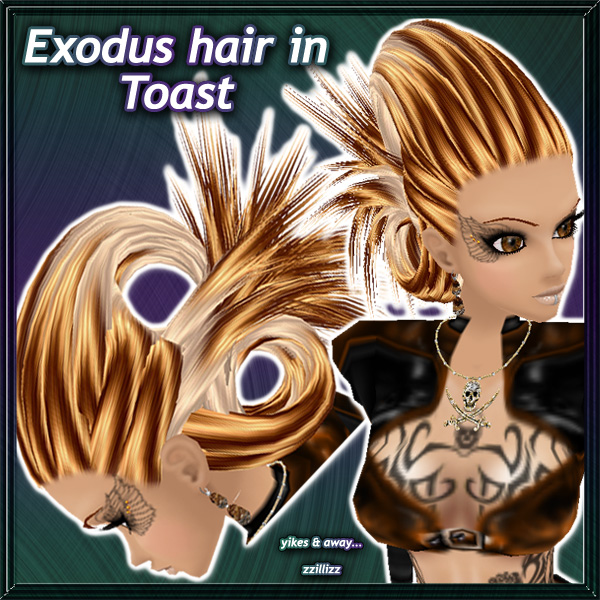 Exodus Female Hair in Toast - color blend of shiny Ash Blonde and Golden Brown Brunette