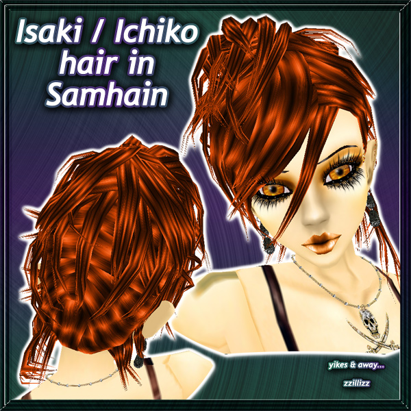 Isaki Ichiko Female Hair in Samhain - Vibrant blend of bright Orange and Black Perfect for Halloween Trick or treating other Costume Party or Cosplay outfits