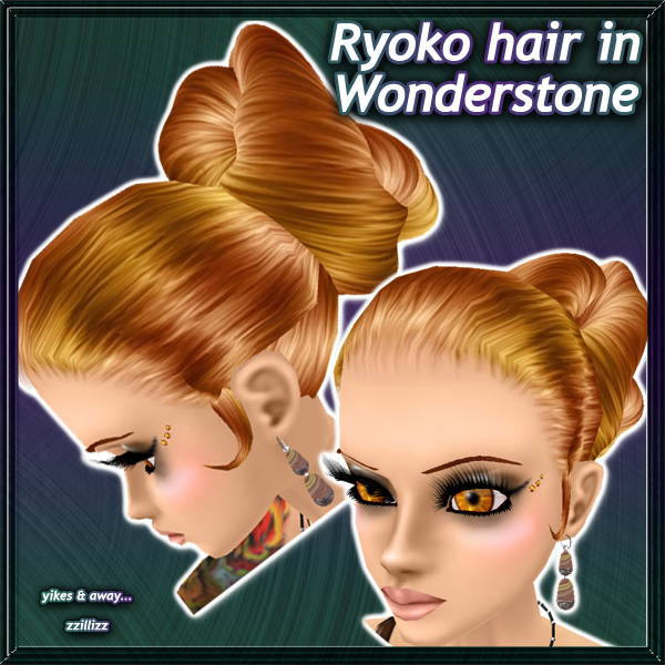 Ryoko Female Hair in Wonderstone Realistic subtle high shine auburn color blend of copper and gold