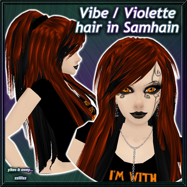 VIBE / Violette Female Hair in Samhain - Vibrant blend of bright Orange and Black Perfect for Halloween Trick or treating other Costume Party or Cosplay outfits